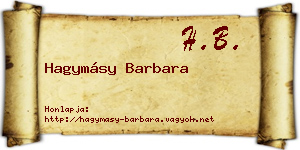 Hagymásy Barbara névjegykártya